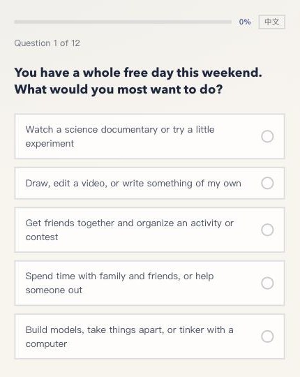 Question 1 of 12 with five answer options